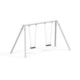 2 Flat Seats Galvanized Steel Swing