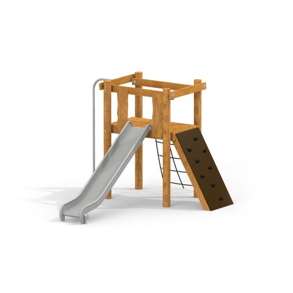 Playground structure with slide and climbing wall - Yosemite.