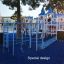 Playground structure Orca with steel elements and blue design for children.