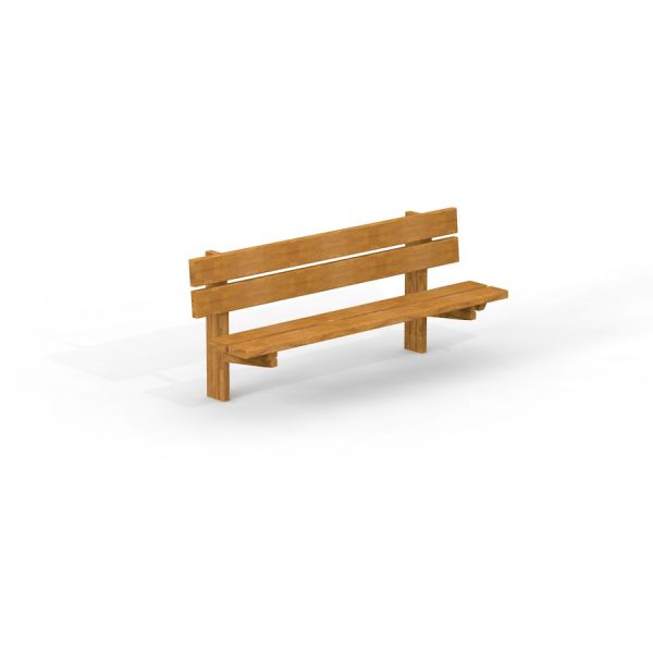 Larchwood Bench wooden outdoor seating with backrest