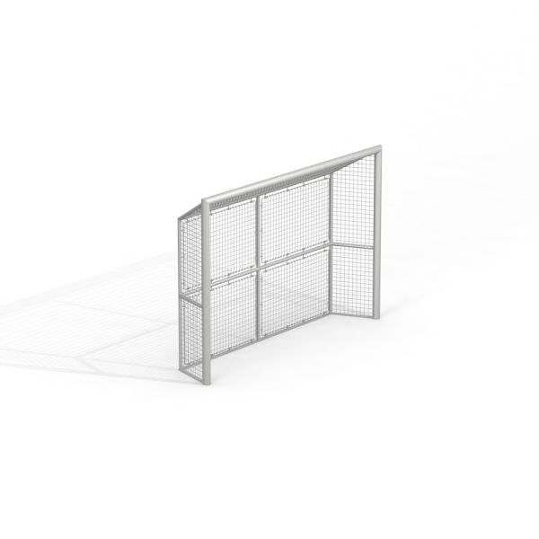 Metal soccer goal with mesh netting for sports fields