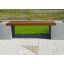 Outdoor bench Vega with wooden seat and concrete blocks.