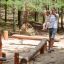 Sahara wooden spring balance beam playground equipment.