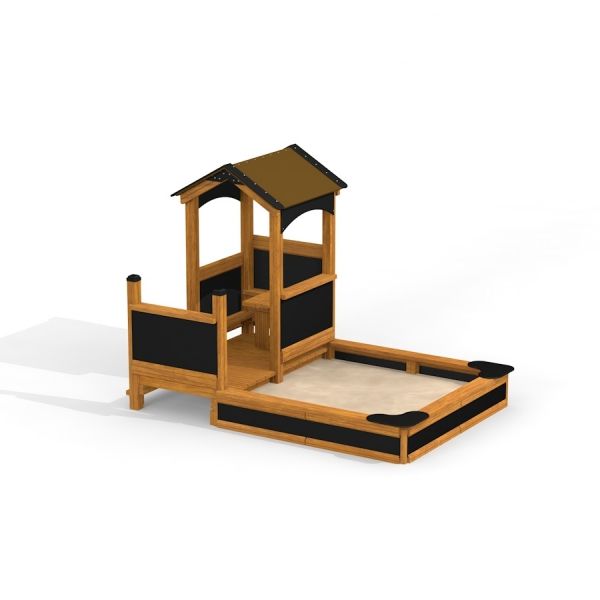 Playhouse with sandpit sales