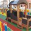 Locomotive with cars Nature train playhouse in colorful playground