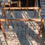 Mastodon castle with slide - wooden playground structure with climbing nets and slide