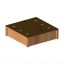 Wooden covered sandbox with a closed lid and handles.