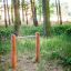 Outdoor fitness equipment Single Somersault Nature in a forest.
