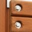 Close-up of wooden frame with metal bolts from Rules Tab product.