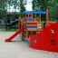 Bounty ship with slide playground equipment with red and blue design