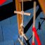 Wooden rope ladder on Bounty ship with slide playground equipment