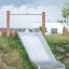 Outdoor playground slide Hill Slide Wide h120 with wooden supports.
