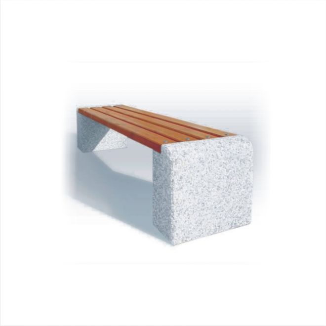 Concrete and wooden park bench Wika.