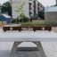 Concrete table tennis, free-standing in urban park.