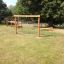 Bamboo playground obstacle course in park setting