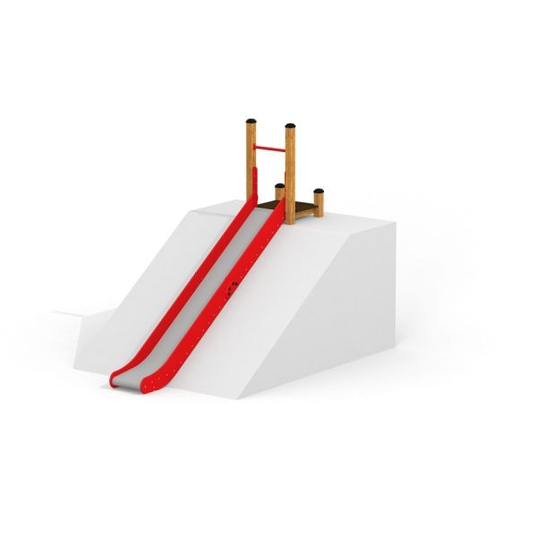Red slide on white playground mound, Hill Slide SL180.