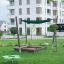 Sandpit with sunshade in a modern residential park