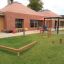 Wooden outdoor balance playground equipment.