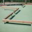 Outdoor fitness bench equipment Balance on a playground.