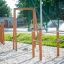 Outdoor stretching bar set in a park playground.