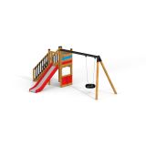 Playground Tower w/ Slide & Single Swing Arm