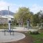Outdoor fitness equipment in a park setting for Set 1.