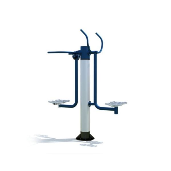 Outdoor fitness equipment Set 2 with dual pedal stations and handlebars.