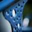 Set 4 metallic blue structure with perforated design