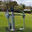 Outdoor fitness equipment Set 4 on a grassy area.