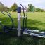 Outdoor fitness equipment Set 8 on a green field.