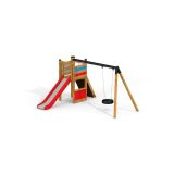 Playground Tower w/ Slide & Single Swing Arm