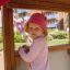 A child playing in the Gorilla playhouse.