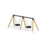 Double Bay Wooden Swing w/ Bird Nest Seats (⌀ 90 cm)