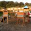 Kids playing on the wooden play set.