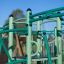 Green playground equipment Sirius steel structure.