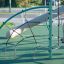 Outdoor playground equipment Sirius steel structure with climbing net.