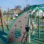 Climbing wall on the Sirius steel structure playground equipment.