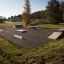 Outdoor skate park with ramps and Double Quarter-Pipe.