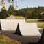 Outdoor skate park with Double Quarter-Pipe ramps.