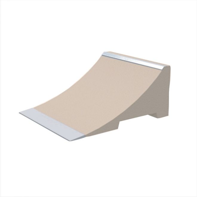 Jump-Ramp for skateboarding and BMX biking, beige with metal edges