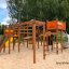 Space Station castle with slide on sandy playground
