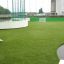 Multiarena sports field with artificial grass and soccer goals.