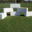 Multiarena modular play blocks in a soccer field