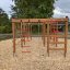 large wooden climbing frame