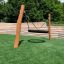robinia swing on 2 posts with a black bird nest swing seat