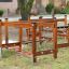 Obstacle Course wooden playground climbing frame with rope and ladder elements.