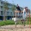 large wooden climbing frame