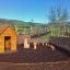 wooden huts on the playground