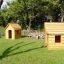 wooden huts on the playground