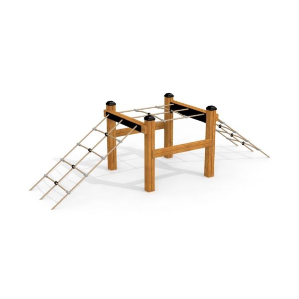 Trapezoidal climbing frame for children.